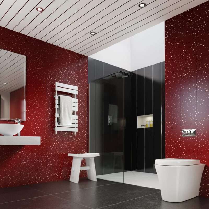 Red Sparkle Shower Panels