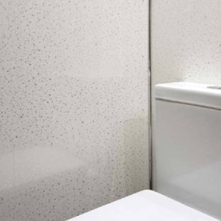 White Sparkle 250mm x 2700mm x 8mm PVC Wet Wall Panels (Pack of 4 Panels)