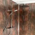 red metallic shower panels
