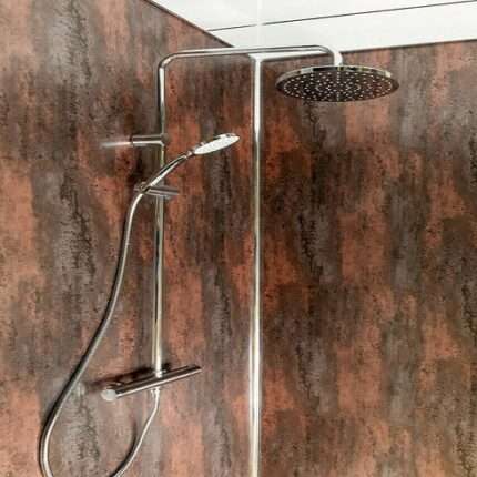 red metallic shower panels
