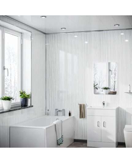 white string shower panels