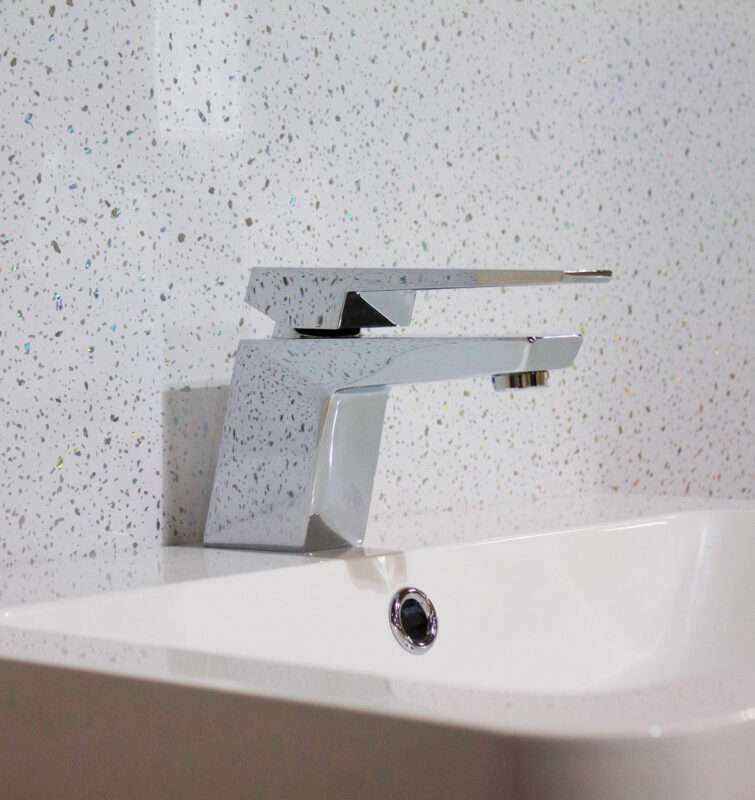 white sparkle shower panels