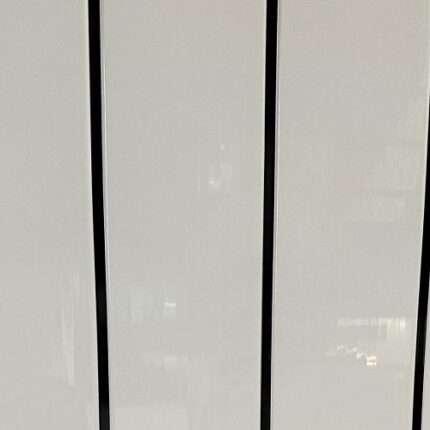 white gloss black strip shower panels